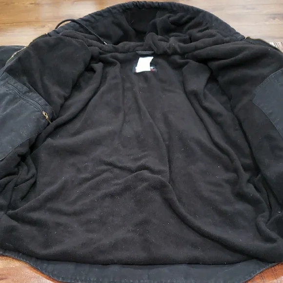 Iowa Hawkeyes Vintage Black Hooded Chore Jacket - Picture 11 of 11